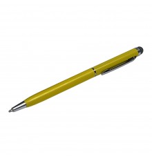 Стилус ёмкостный PS100, с шариковой ручкой, металлический, жёлтый