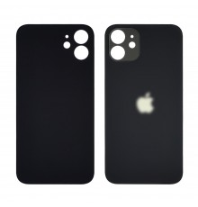 Заднее стекло корпуса для Apple iPhone 11 Black (чёрное) (Big hole)