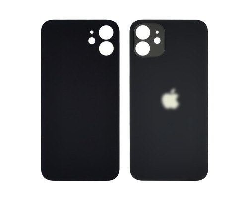 Заднее стекло корпуса для Apple iPhone 11 Black (чёрное) (Big hole)
