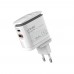 Сетевое зарядное устройство Ldnio A2423C USB/ Type-C QC PD 25W ночник белое + кабель Type-C to Lightning