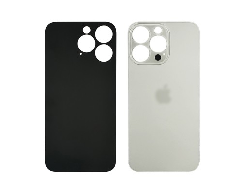 Заднее стекло корпуса для Apple iPhone 13 Pro Max Starlight (белое) (Big hole) Original