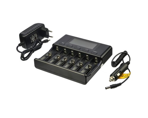Сетевое зарядное устройство с тестером LiitoKala Lii-S6 для аккумуляторов 18650/ АА/ ААА и других, 6 слотов