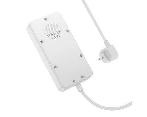 Сетевое зарядное устройство удлинитель Hoco AC7A 3 USB/Type-C 3 розетки 1.5m белый