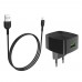Сетевое зарядное устройство Hoco C70A USB QC черное + кабель USB to Type-C