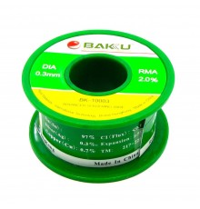 Припой BAKU BK-10003 (0.3 мм, Sn 97%, Ag 0.3%, Cu 0.7%, rma 2%)