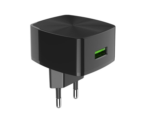 Сетевое зарядное устройство Hoco C70A USB QC черное