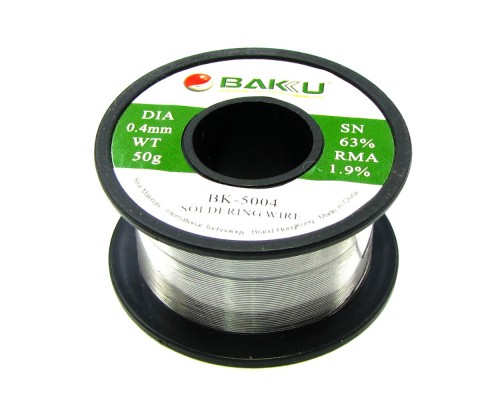 Припой BAKU BK-5004 (0.4 мм, Sn 63% , Pb 35.1%, rma 1.9%)