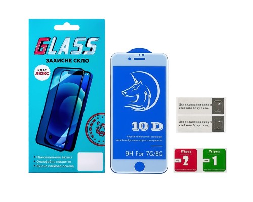 Защитное стекло для Apple iPhone 7/ 8 Full Glue Titanium (0.3 мм, белое) Люкс