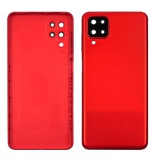Задняя крышка для Samsung A125 Galaxy A12 (2020) красная со стеклом камеры