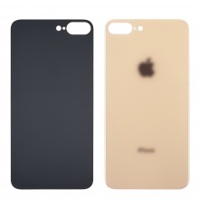 Заднее стекло корпуса для Apple iPhone 8 Plus Gold (золотистое) (Big hole)