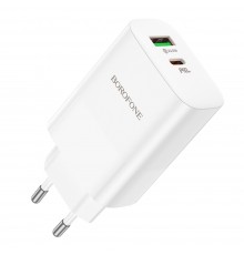 Сетевое зарядное устройство Borofone BN10 USB/ Type-C PD 65W белое