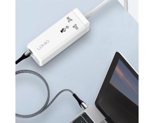 Сетевое зарядное устройство удлинитель Ldnio SC1418 2 USB/ 2 Type-C QC PD 1 розетка 2m белый