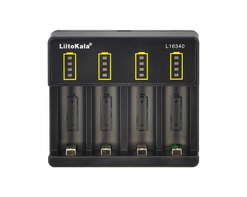 Сетевое зарядное устройство с тестером LiitoKala Lii-L16340 для аккумуляторов 16340 (CR123A), 4 слота