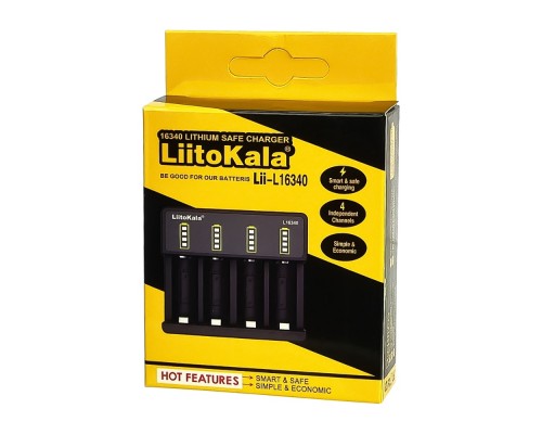 Сетевое зарядное устройство с тестером LiitoKala Lii-L16340 для аккумуляторов 16340 (CR123A), 4 слота