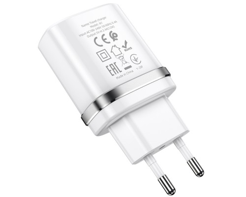 Сетевое зарядное устройство Hoco N1 USB белое + кабель USB to MicroUSB