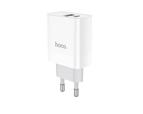 Сетевое зарядное устройство Hoco C80A USB/ Type-C QC PD белое