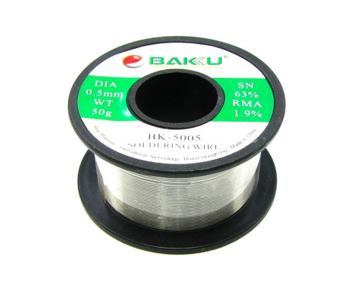 Припой BAKU BK-5005 (0.5 мм, Sn 63% , Pb 35.1%, rma 1.9%)
