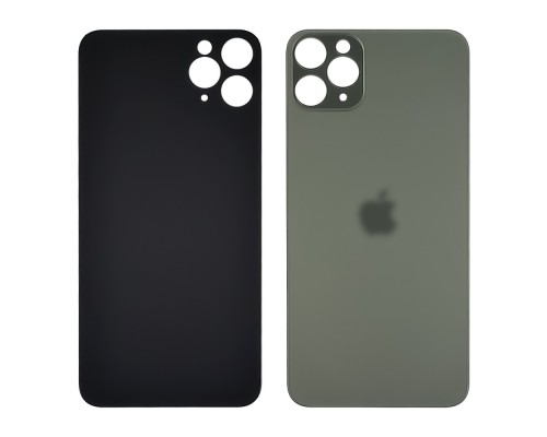 Заднее стекло корпуса для Apple iPhone 11 Pro Max Midnight Green (тёмно-зелёное) (Big hole)