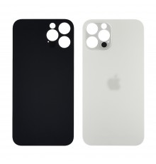 Заднее стекло корпуса для Apple iPhone 12 Pro Silver (белое) (Big hole)