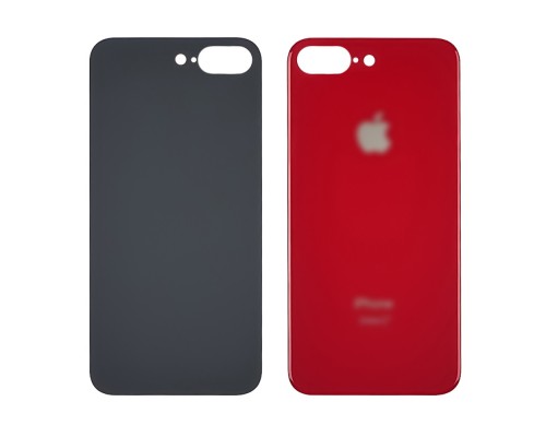 Заднее стекло корпуса для Apple iPhone 8 Plus Red (красное) (Big hole)