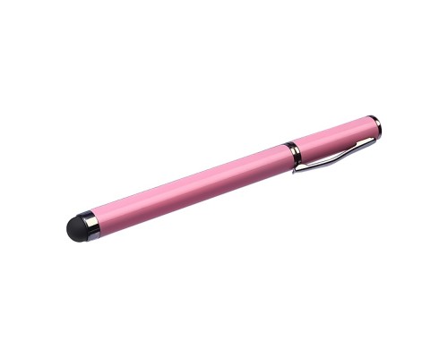 Стилус ёмкостный , с шариковой ручкой, металлический, cветло-розовый