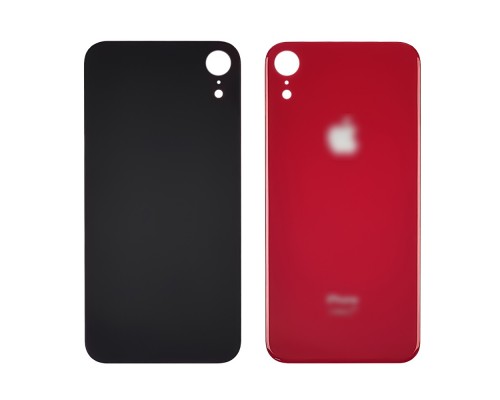 Заднее стекло корпуса для Apple iPhone XR Red (красное) (Big hole)