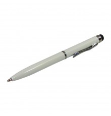 Стилус ёмкостный PS100, с шариковой ручкой, металлический, белый