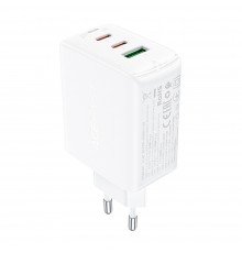 Сетевое зарядное устройство Acefast A41 USB/ 2 Type-C QC PD PD65W GaN белое