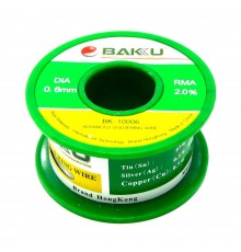 Припой BAKU BK-10006 (0.6 мм, Sn 97%, Ag 0.3%, Cu 0.7%, rma 2%)