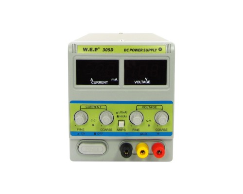 Блок питания WEP PS-305D-II с переключателем Hi (A)/Lo (mA) 30V 5A цифровая индикация