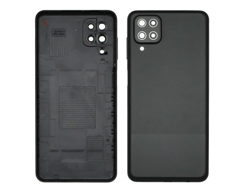Задняя крышка для Samsung A125 Galaxy A12 (2020) чёрная со стеклом камеры