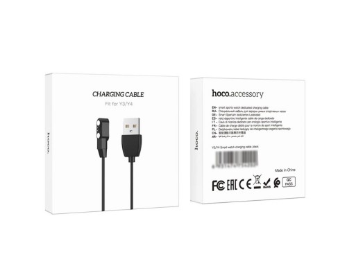 USB кабель для смарт часов Hoco Y3/ Y4 черный