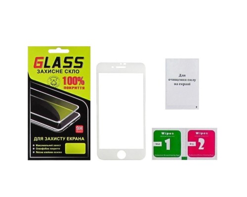 Защитное стекло для Apple iPhone 7 Plus/ 8 Plus Full Glue (0.25 мм, 2.5D, белое) Люкс