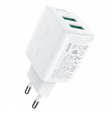 Сетевое зарядное устройство Acefast A33 2 USB QC белое