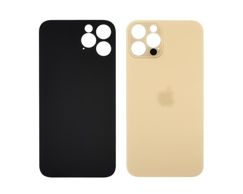 Заднее стекло корпуса для Apple iPhone 12 Pro Gold (золотистое) (Big hole)