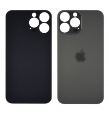 Заднее стекло корпуса для Apple iPhone 13 Pro Max Graphite (тёмно-серое) (Big hole)