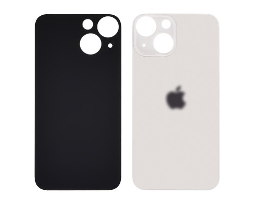 Заднее стекло корпуса для Apple iPhone 13 White (белое) (Big hole)