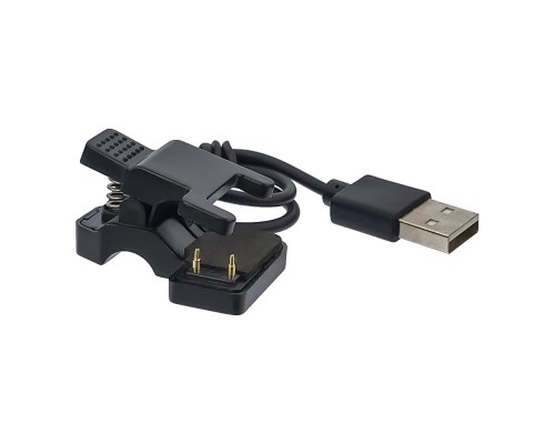 USB кабель для смарт часов универсальный прищепка (2 pin) 7 mm черный