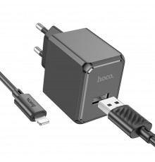 Сетевое зарядное устройство Hoco CS11A USB черное + кабель USB to Lightning