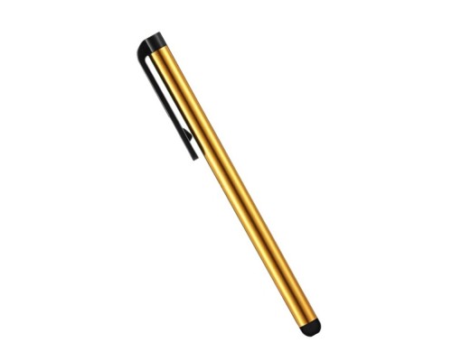 Стилус ёмкостный , с пластиковой ручкой, алюминиевый, золотистый