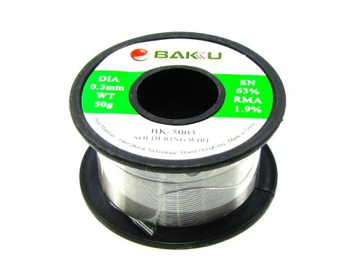 Припой BAKU BK-5003 (0.3 мм, Sn 63% , Pb 35.1%, rma 1.9%)