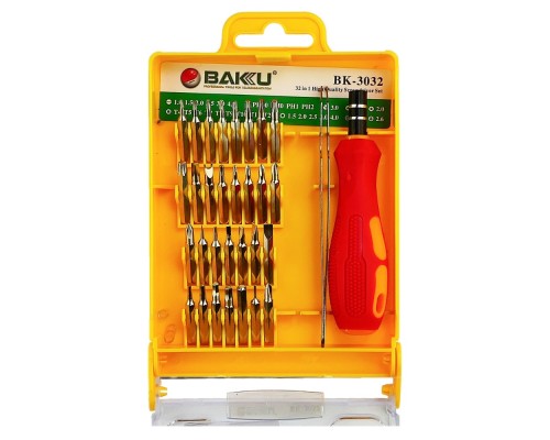 Набор инструментов BAKU BK-3032 (ручка, 32 насадки, изогнутый пинцет)