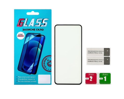 Защитное стекло для Realme 7/ 6/ V5/ Q2 (0.3 мм, 4D ARC чёрное) Люкс