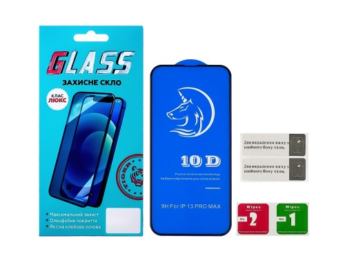 Защитное стекло для Apple iPhone 13 Pro Max Full Glue Titanium (0.3 мм, чёрное) Люкс