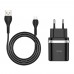 Сетевое зарядное устройство Hoco C12Q USB QC черное + кабель USB to MicroUSB