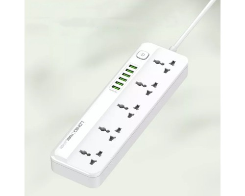Сетевое зарядное устройство удлинитель Ldnio SC5614 6 USB 5 розеток белый