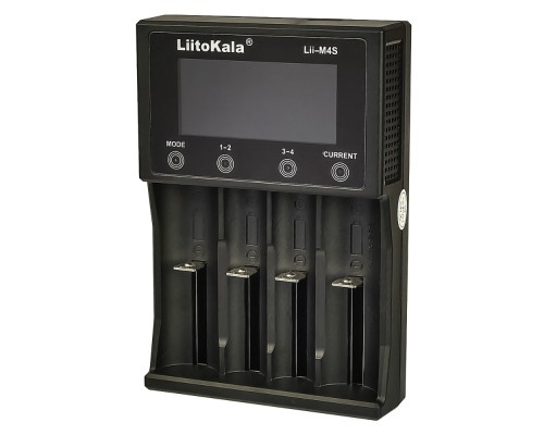 Сетевое зарядное устройство с тестером LiitoKala Lii-M4S для аккумуляторов 18650/ АА/ ААА и других, 4 слота