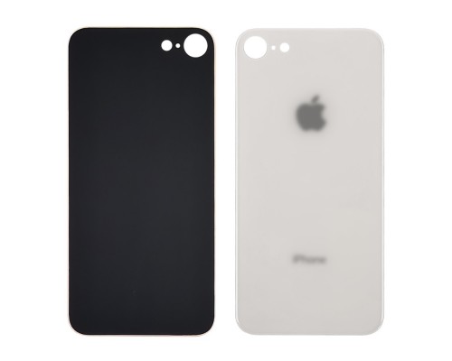 Заднее стекло корпуса для Apple iPhone 8 White (белое) (Big hole)
