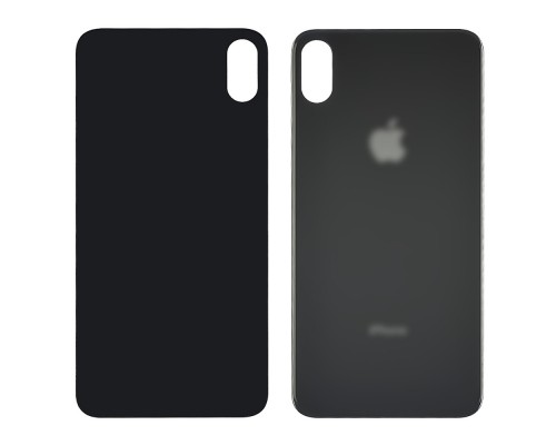 Заднее стекло корпуса для Apple iPhone XS Max Space Gray (серое) (Big hole) HC