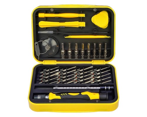 Набор инструментов Aida A-8819 (ручка, 28 бит, удлинитель, пинцет прямой, 3 лопатки, медиатор, присоска, SIM-ключ)